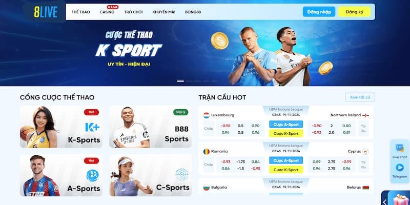 8LIVE là một trong những thương hiệu cá cược quen thuộc